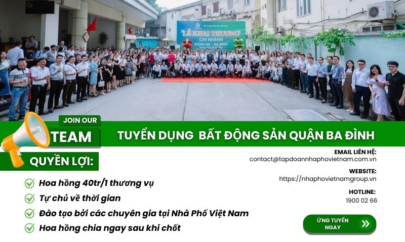 Tuyển Dụng Môi Giới Bất Động Sản Quận Ba Đình